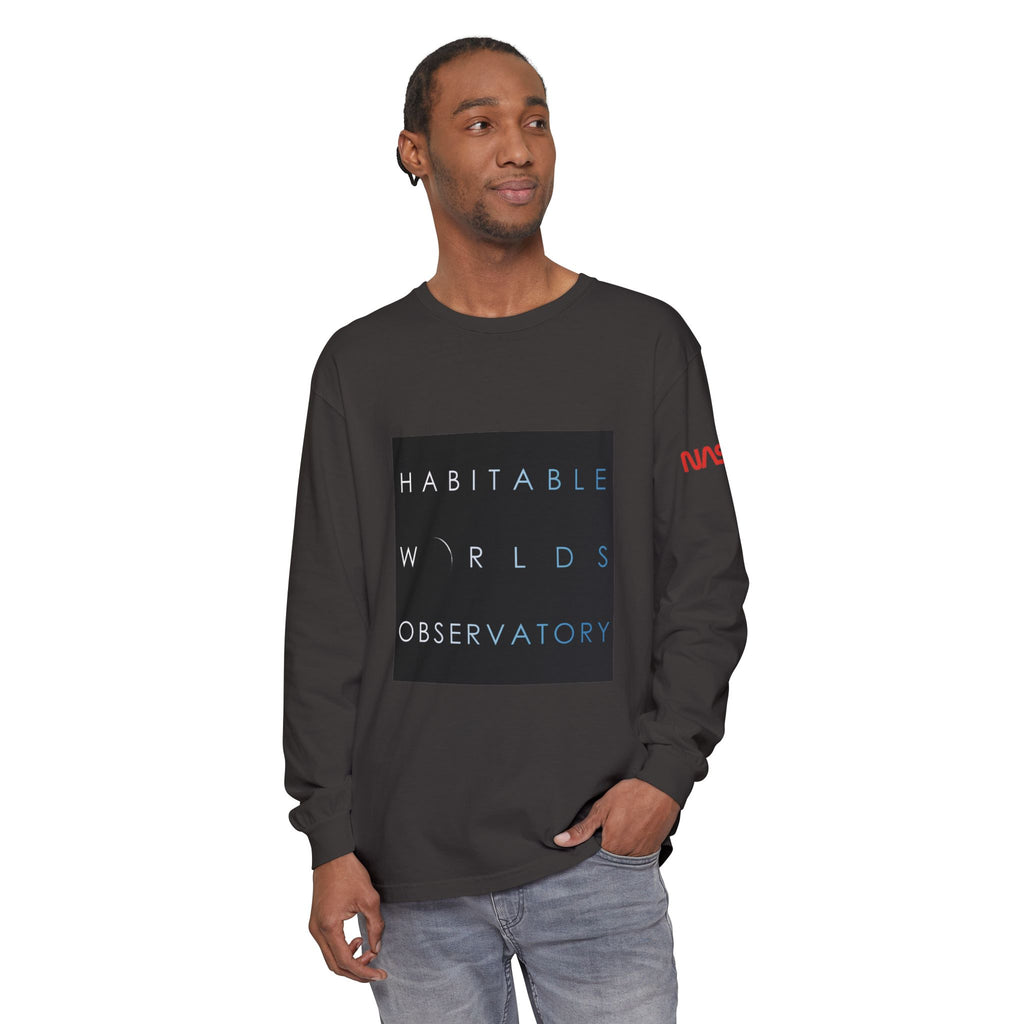 Habitable Worlds Observatory Long Sleeve Tee — NASA Sleeve Logo