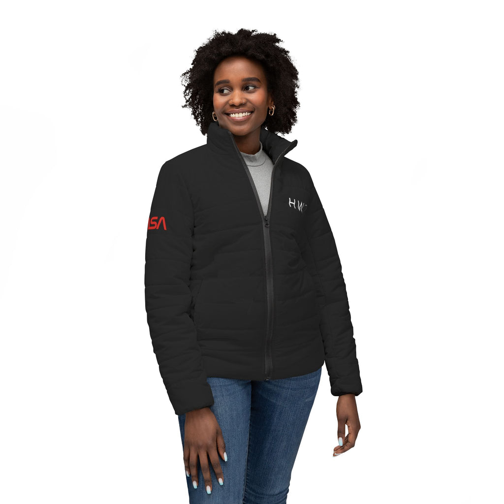 Woman's Puffer Jacket with NASA Worm and Observatory Logo