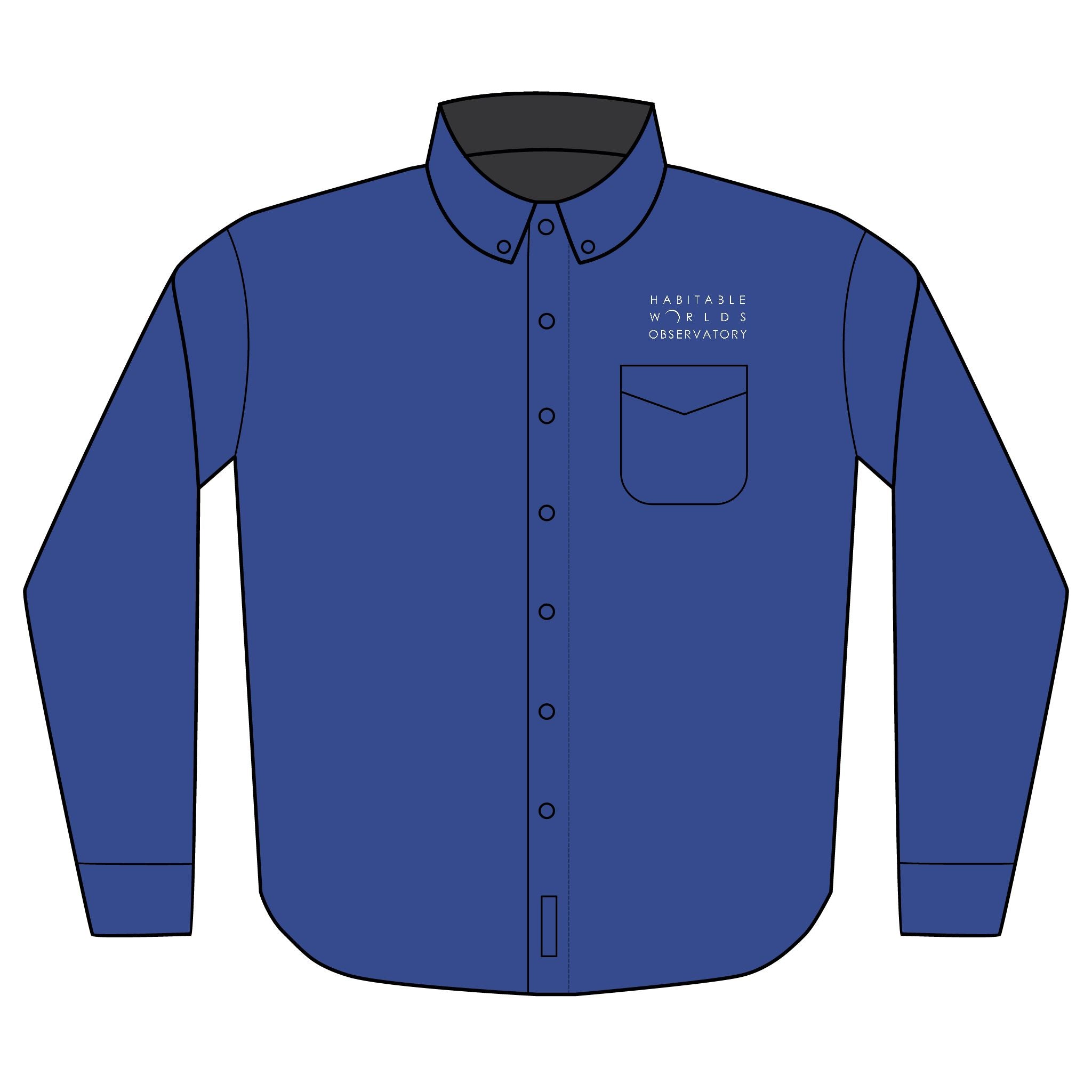 Long Sleeve Shirt - Full name logo Habitable Worlds Observatory Logo Embroidered Office Shirt