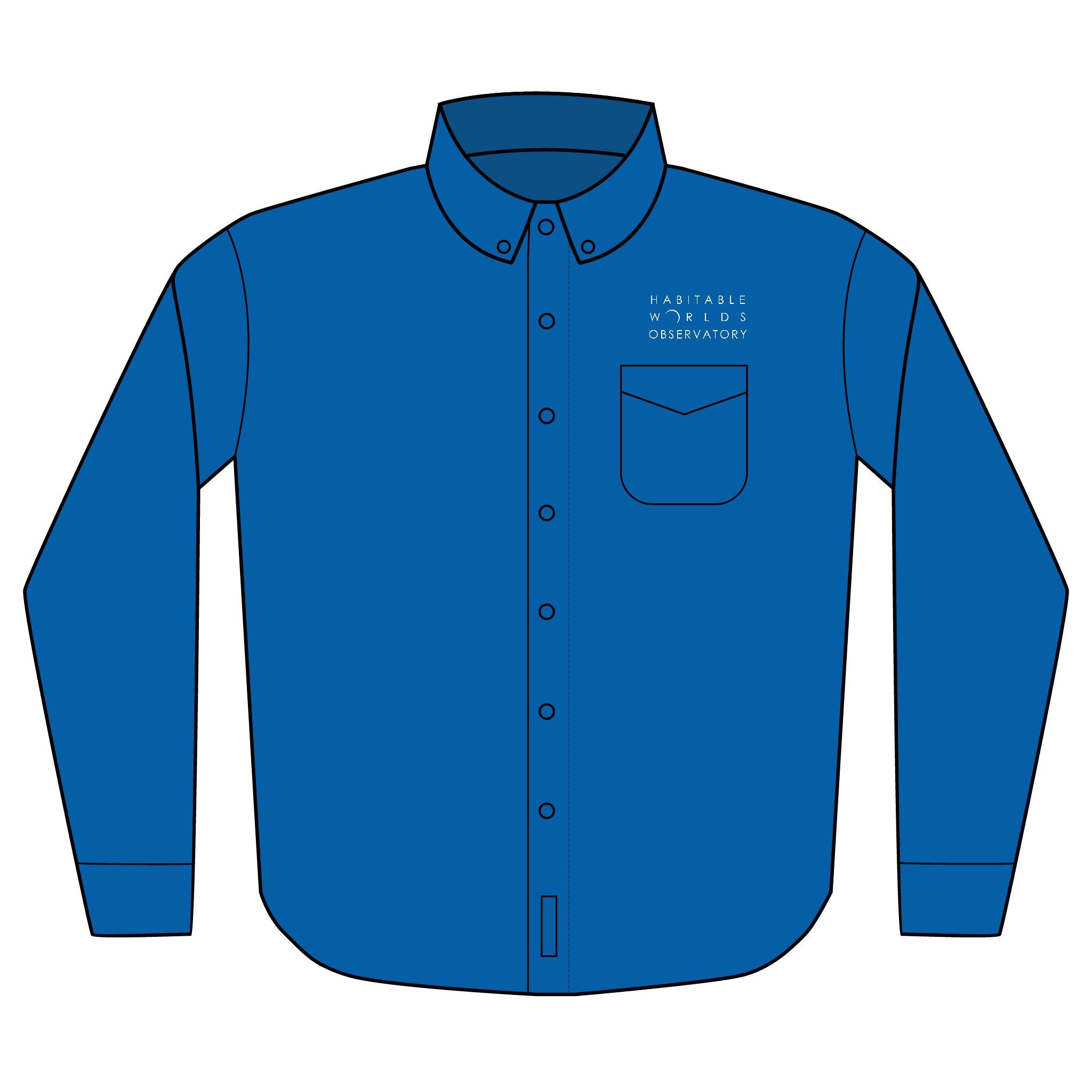 Long Sleeve Shirt - Full name logo Habitable Worlds Observatory Logo Embroidered Office Shirt